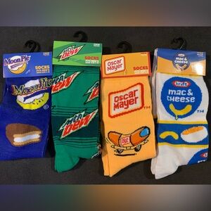 Novelty Fun Food & Snack Themed Crew (4 pairs)